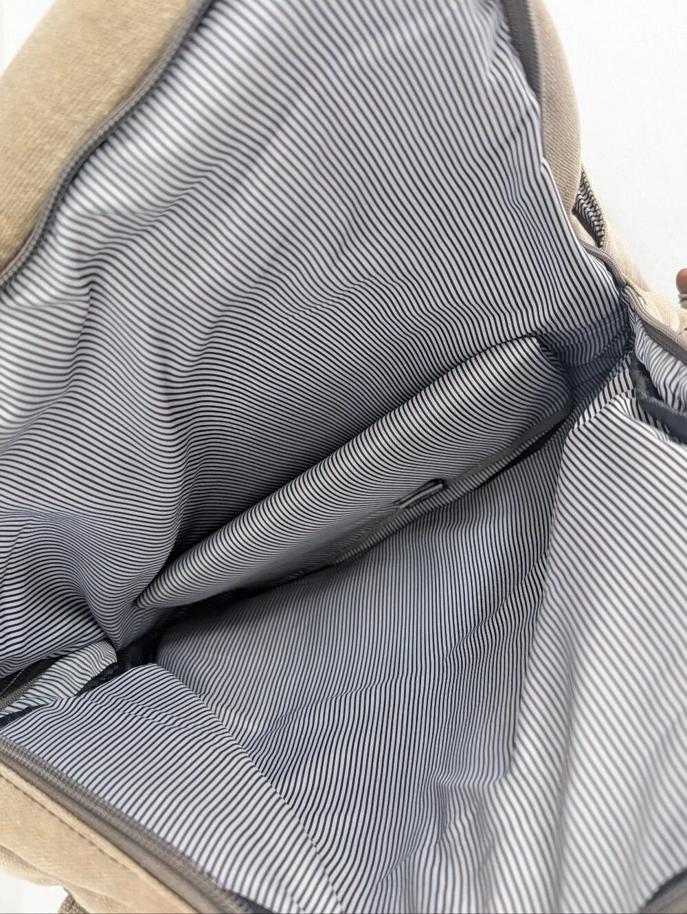 Momkindness Duo Multipurpose Backpack Diaper Bag Neutral Taupy Grey Canvas